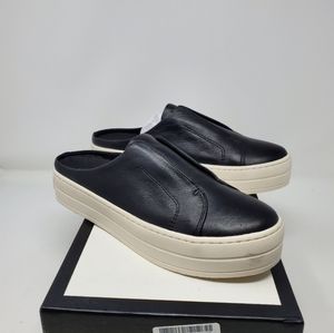 J/Slides Hara Slip On Platform Leather Sneakers in Black Size 8.5 NEW IN BOX
